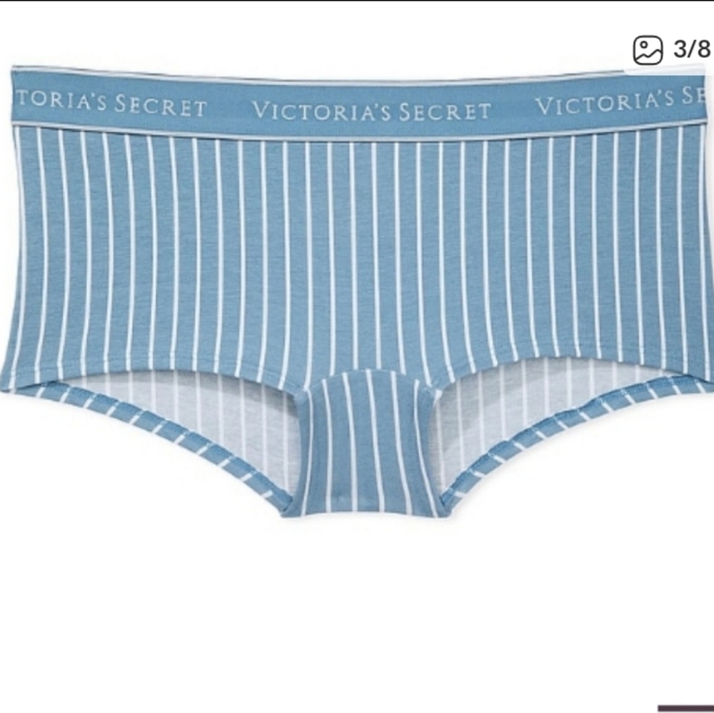 Victoria's Secret Blue Striped Boyshort Panty - Picture 3 of 6